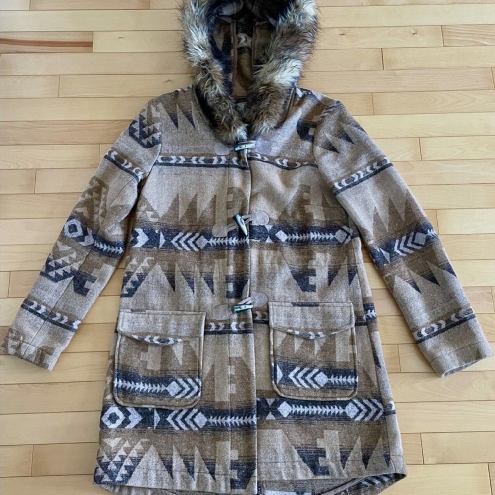 BB Dakota Faux Fur Trimmed Coat